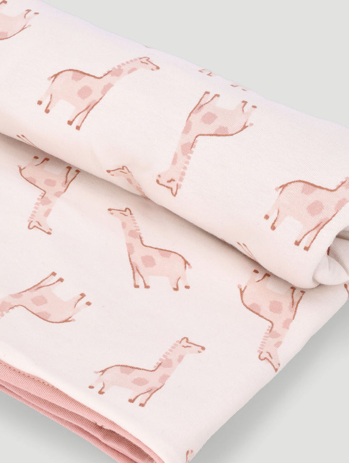 Keedo Giraffe Cotton Lycra Blanket - Cream
