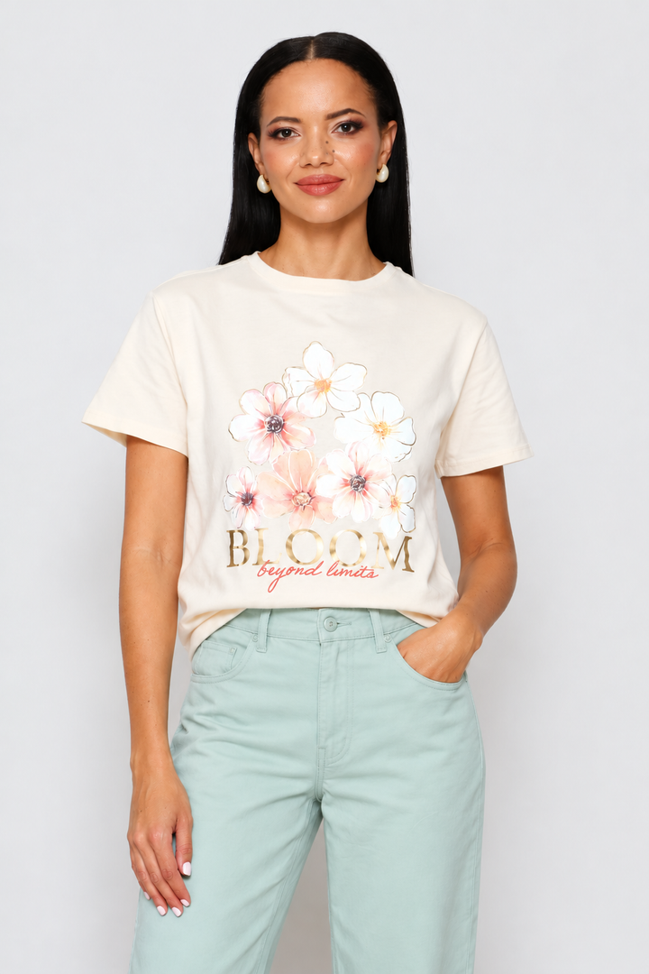 Bloom Where You Are Planted Tee - Cement