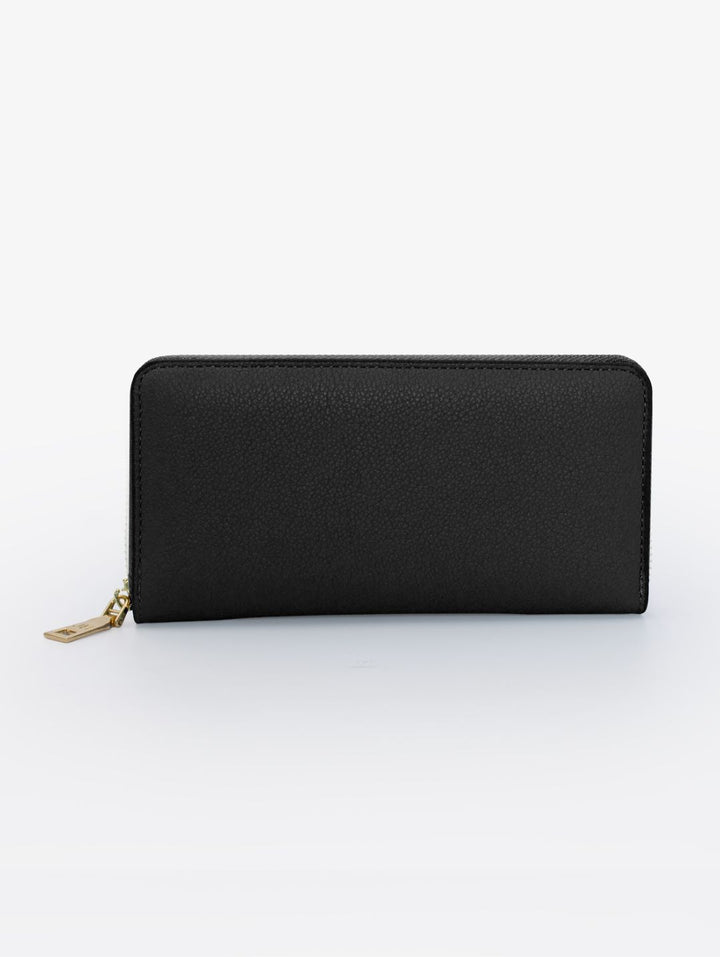 Charlotte Light Text Zip Around Purse - Black
