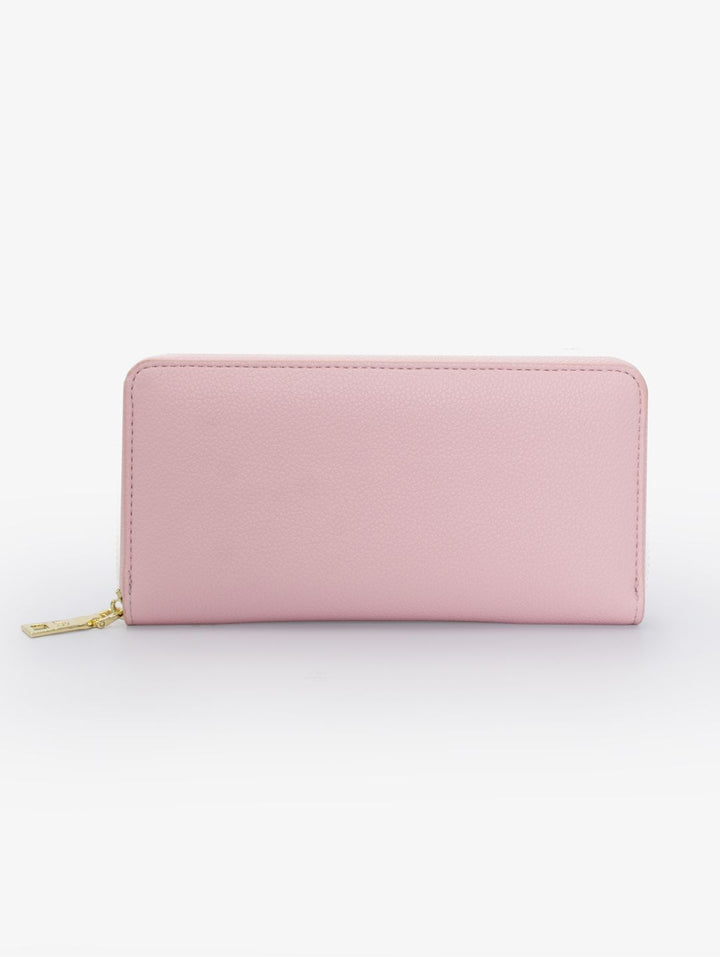 Charlotte Light Text Zip Around Purse - Pink
