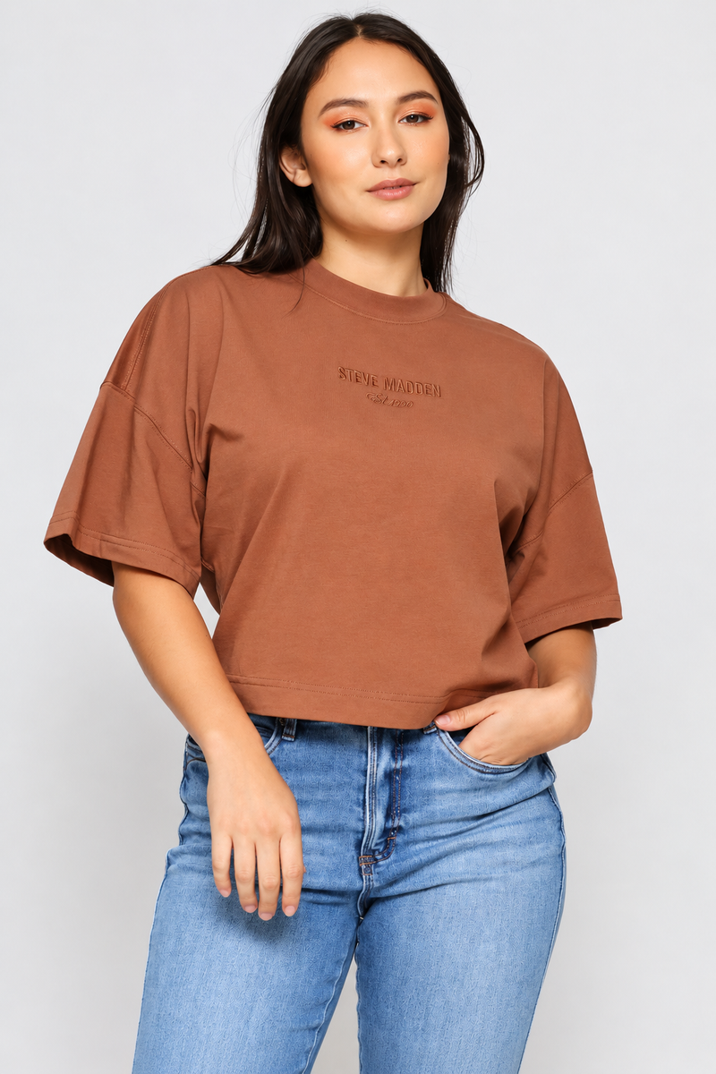Penelope Boxy T-Shirt - Coffee