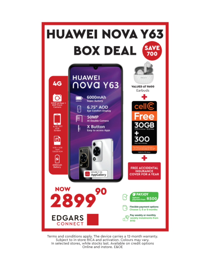 Nova Y63 Dual Sim Cellphone Box Deal - Silver