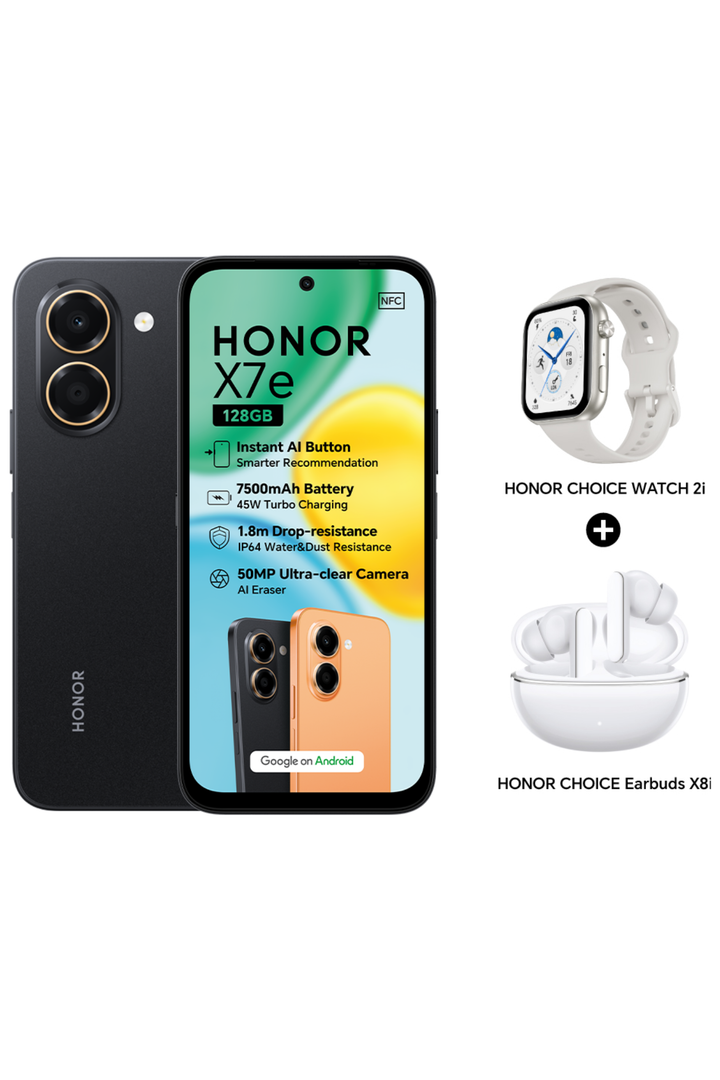 X7E 128GB+ 6GB Dual Sim Cellphone - Midnight Bundle