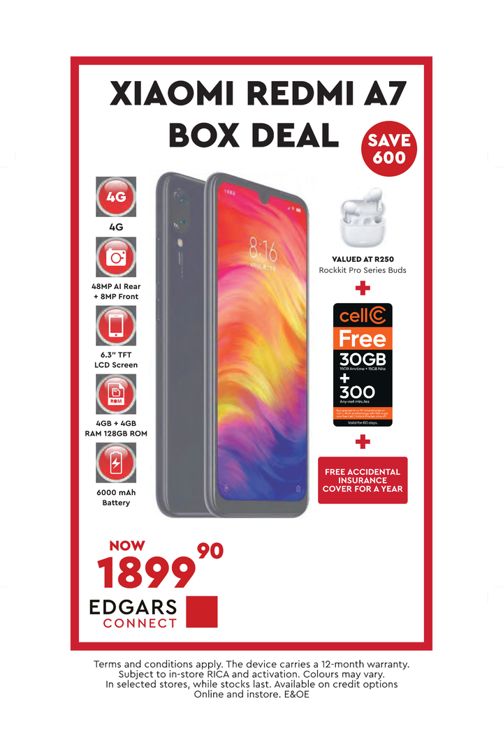REDMI A7 Box Deal 64GB Dual Sim Cellphone - Blue