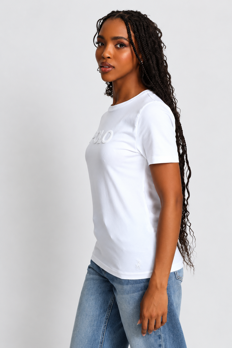 Lily Beaded T-Shirt - White