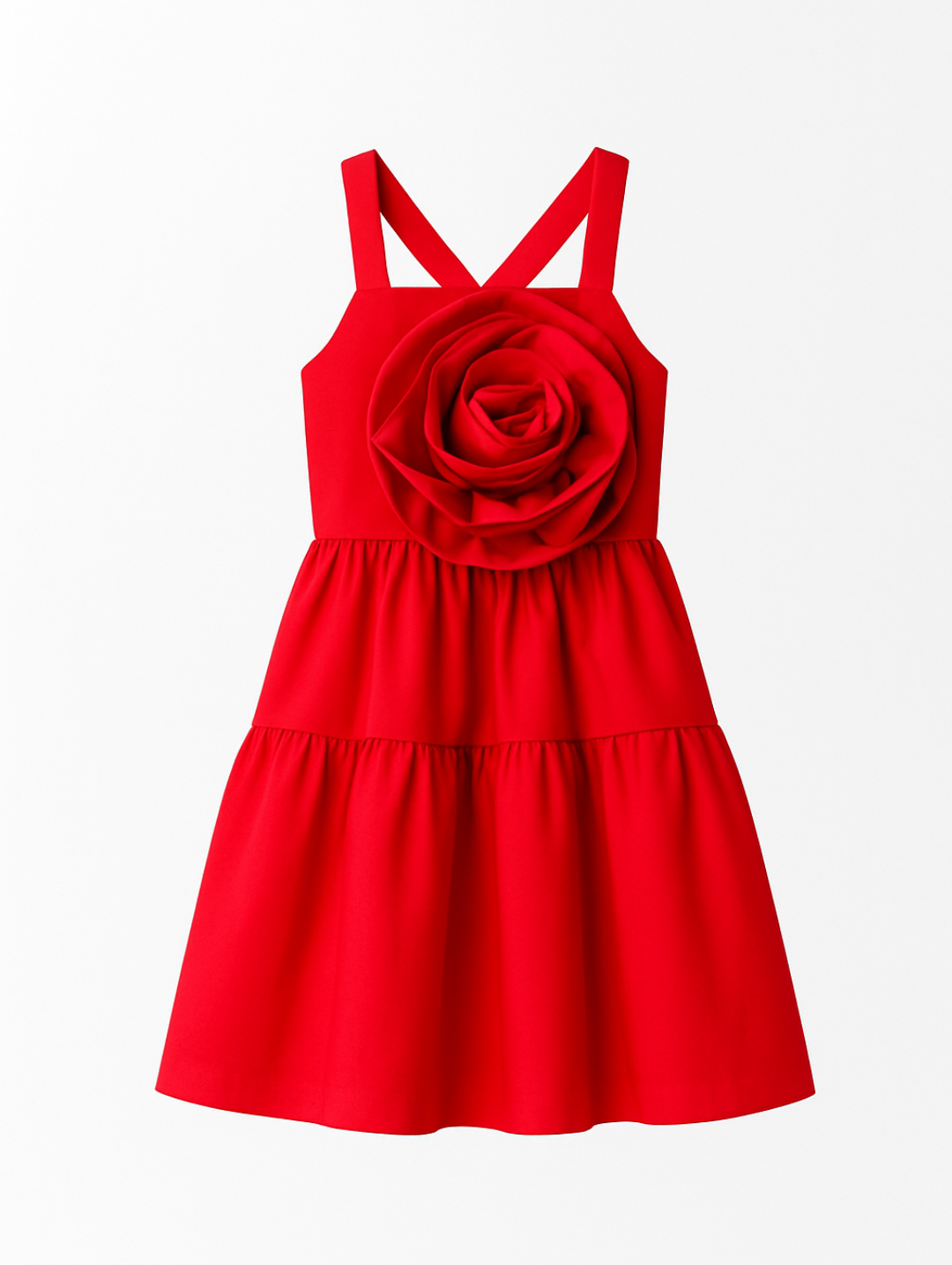 Pre-Girls Flower Dress - Red