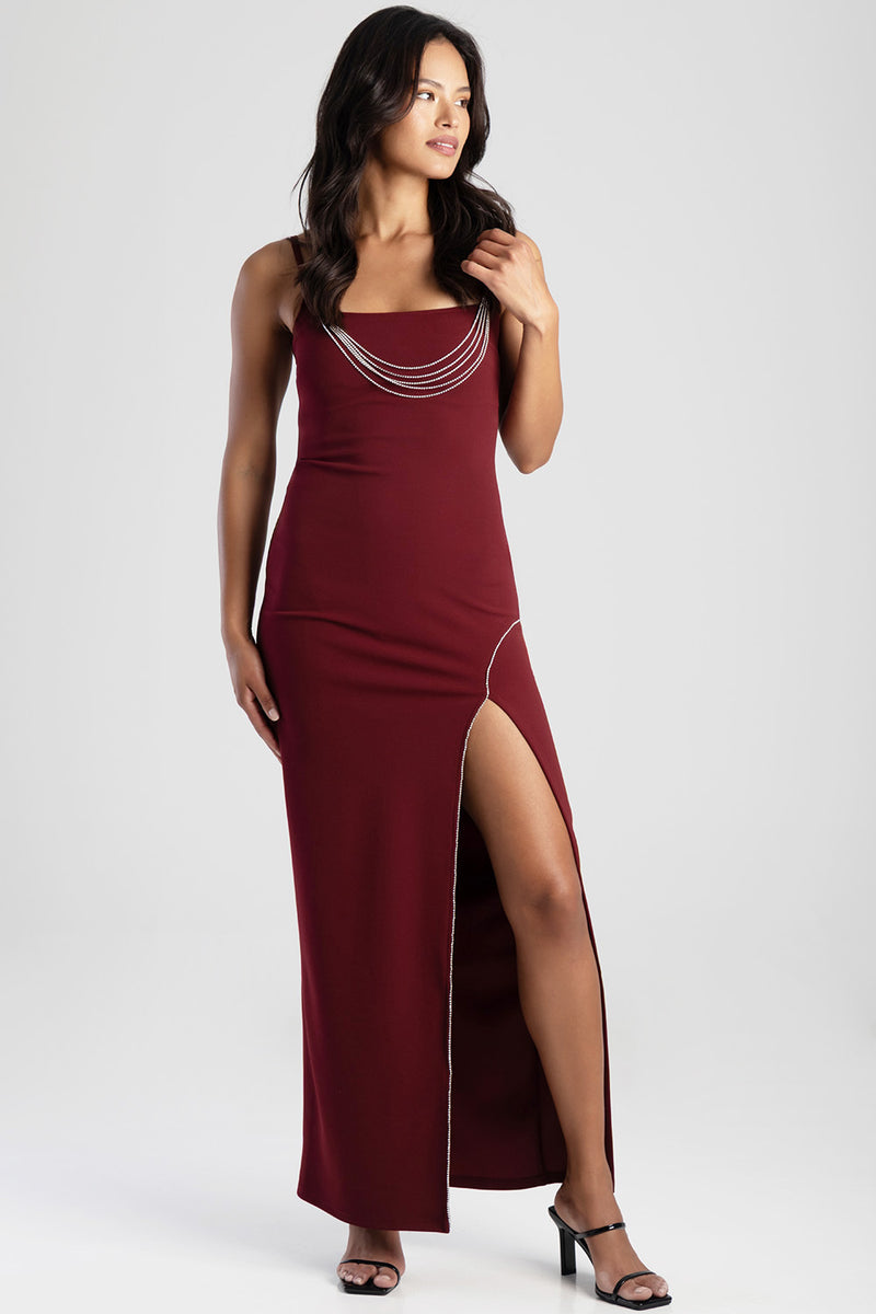 Bold Statement Maxi Dress - Burgundy