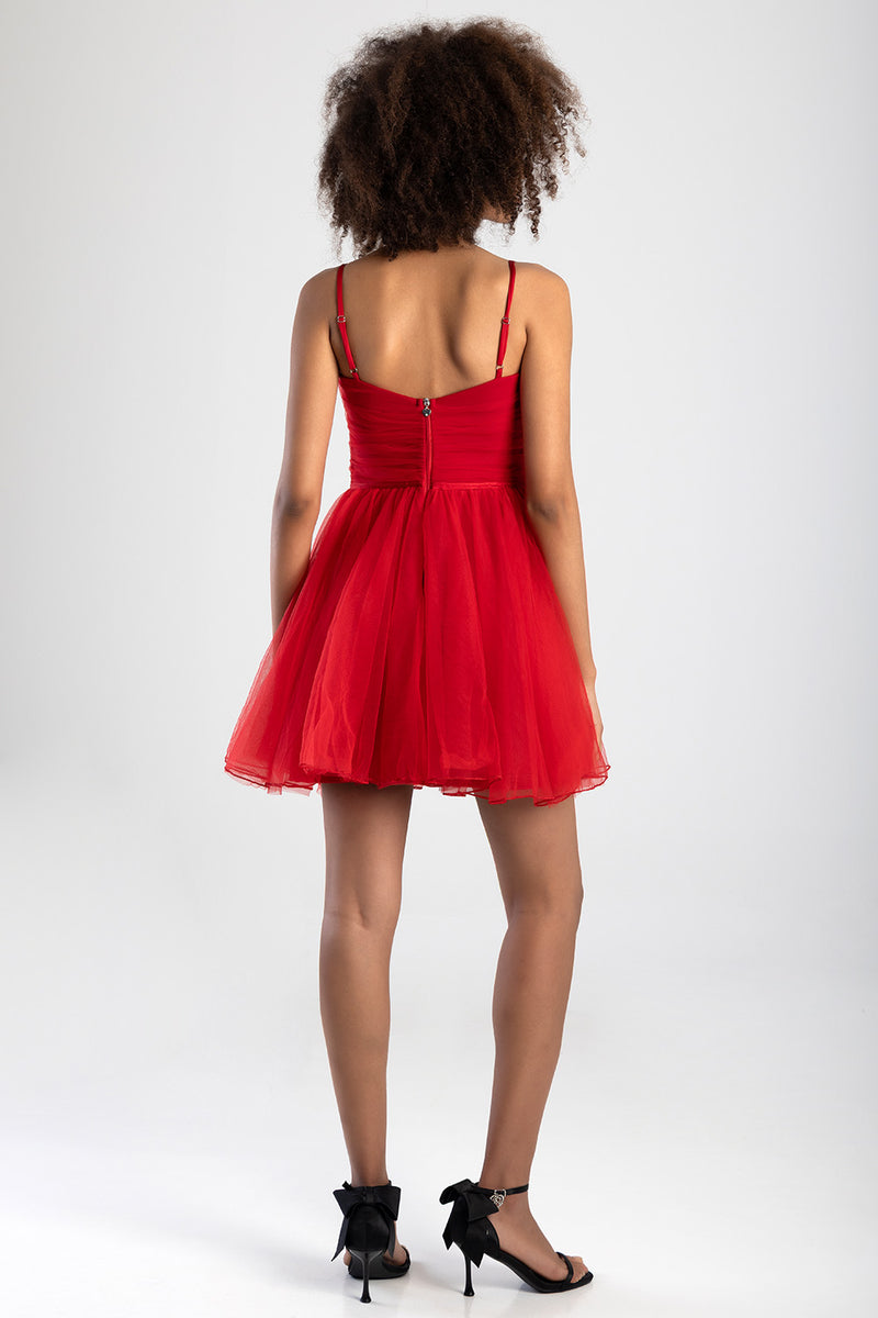 Full Of Love Tulle Dress - Red