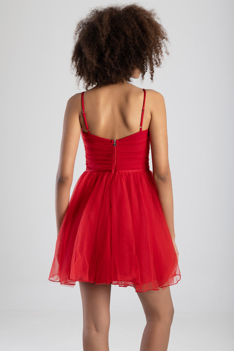Full Of Love Tulle Dress - Red