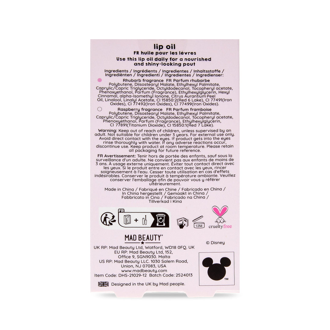 Disney I Heart Stitch Lip Oil Duo - Rhubarb & Rasberry