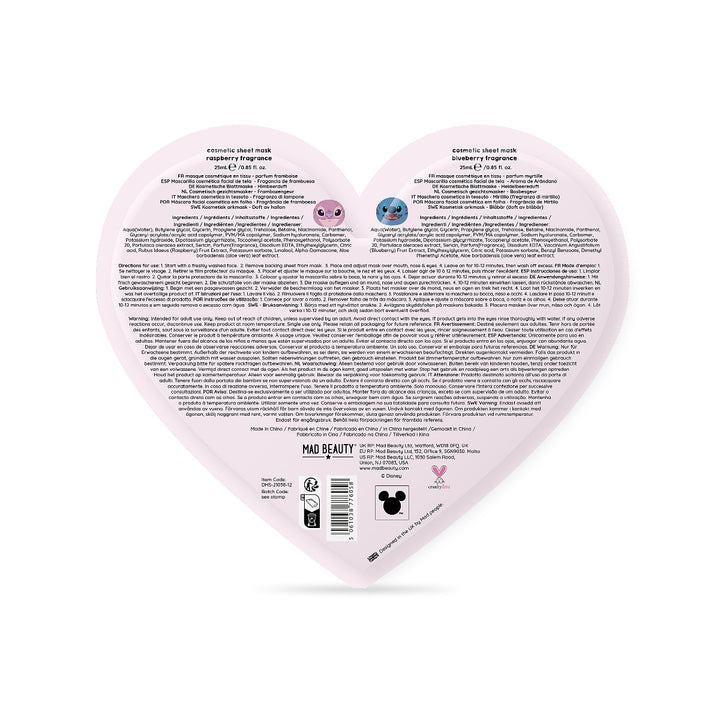 Disney I Heart Stitch Sheet Mask Duo -Tear & Share
