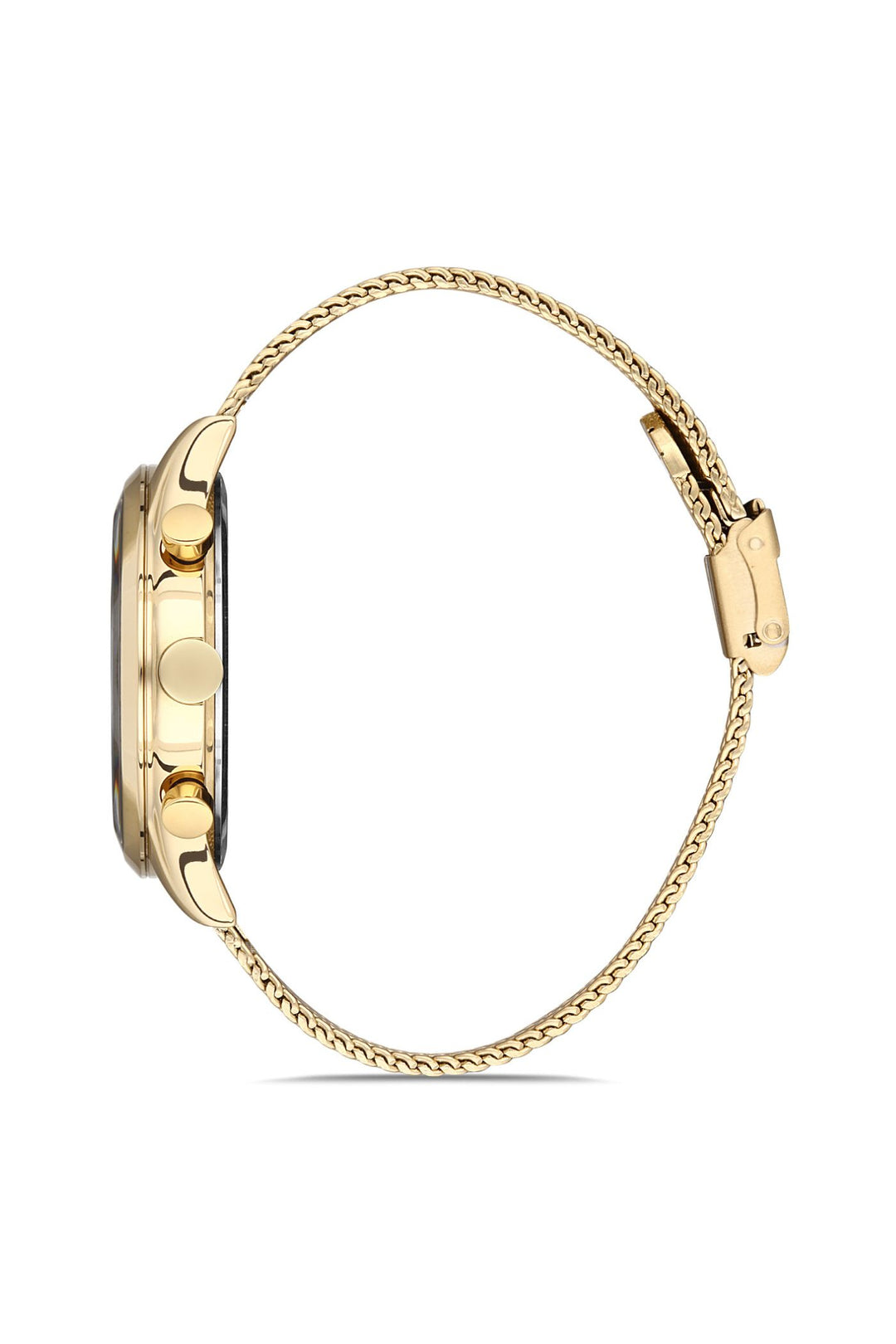 Gold Case & White Dial 3 Hand Analogue Watch - Gold
