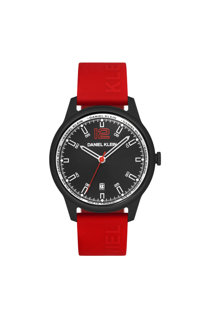 Black Plastic Case & Dial 3 Hand Analogue Watch - Black