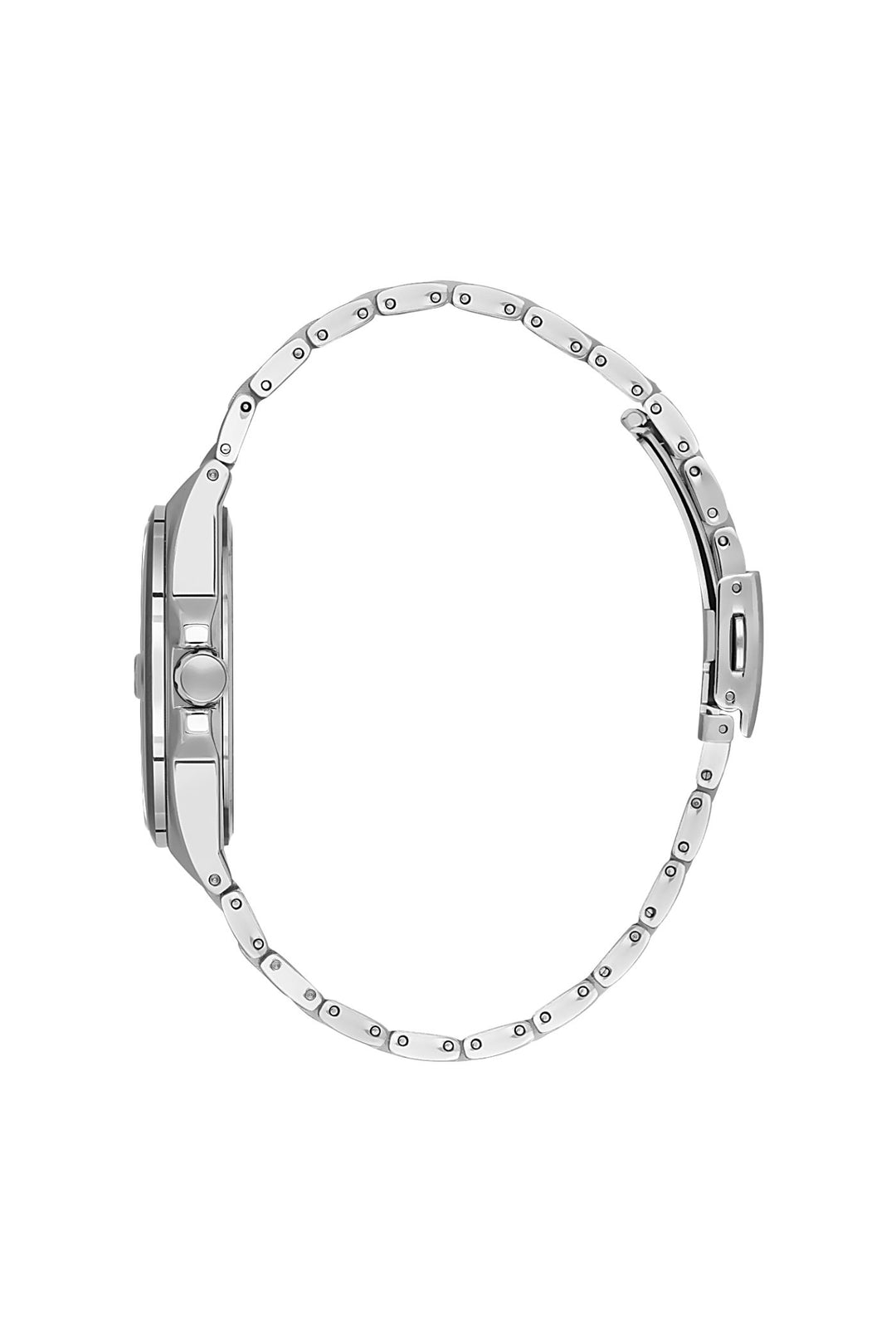 Silver Case & Blue Dial Watch With Stainless Steel Bracelet - Silver
