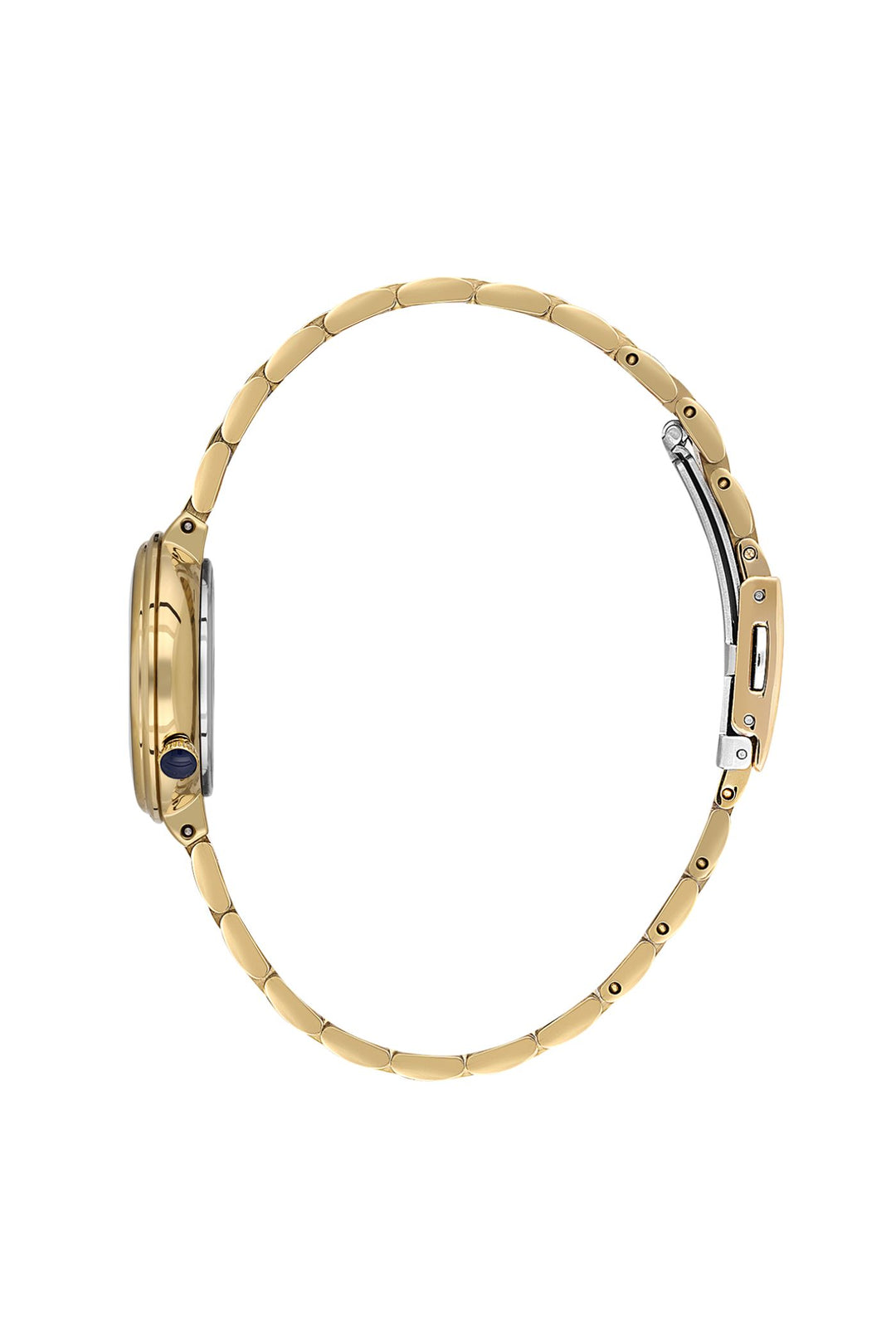 Gold Case & Silver Dial Bracelet Watch - Gold