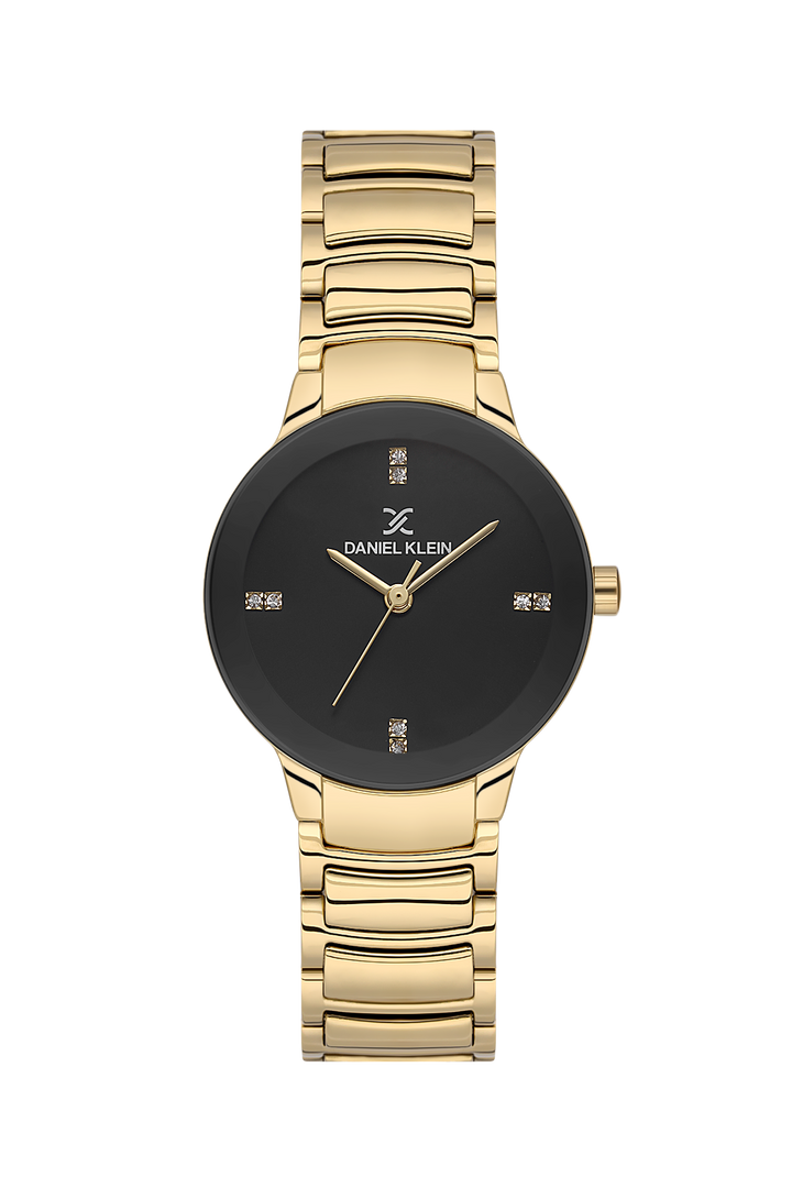 Gold Black Dial Bracelet Watch - Gold