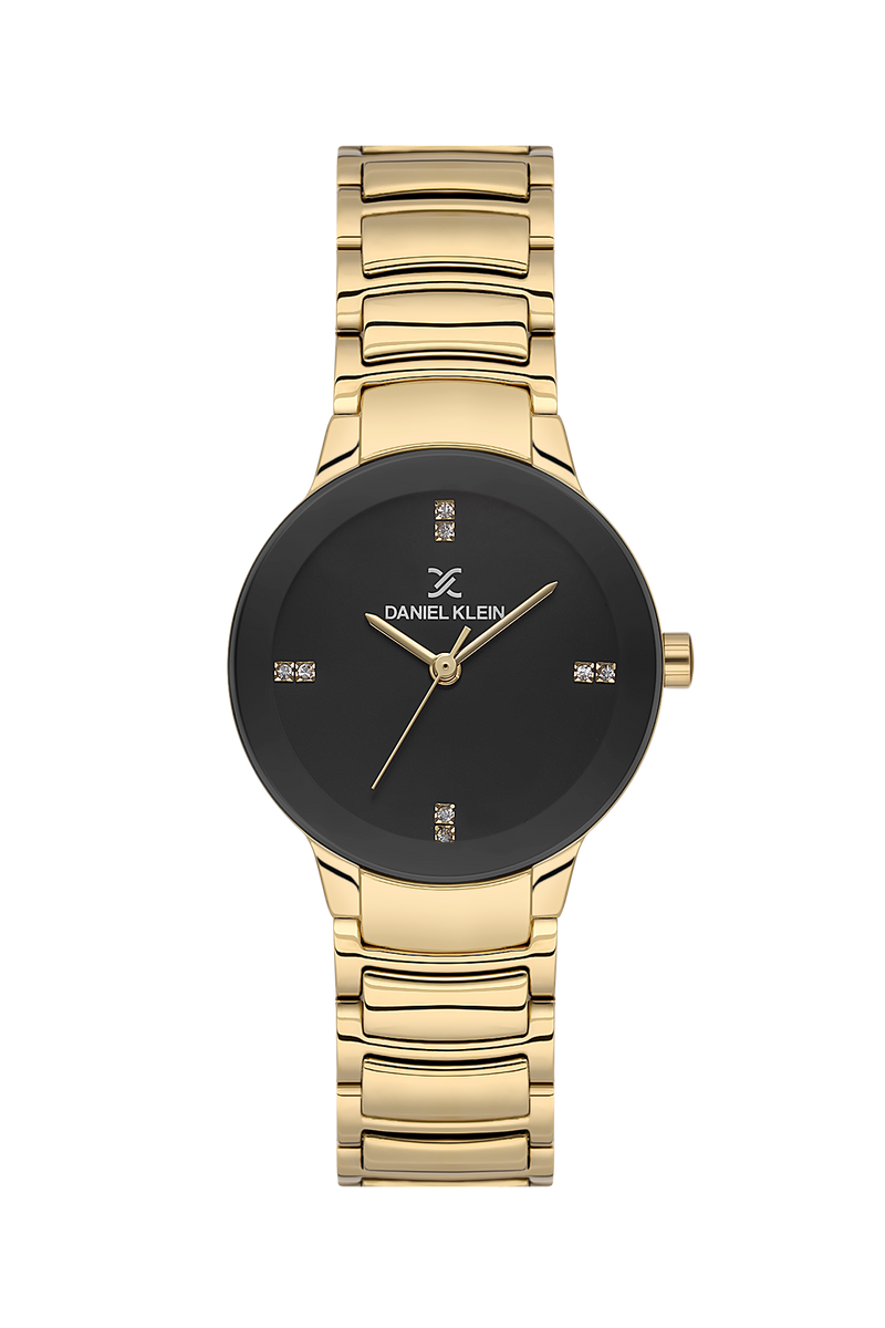 Gold Black Dial Bracelet Watch - Gold
