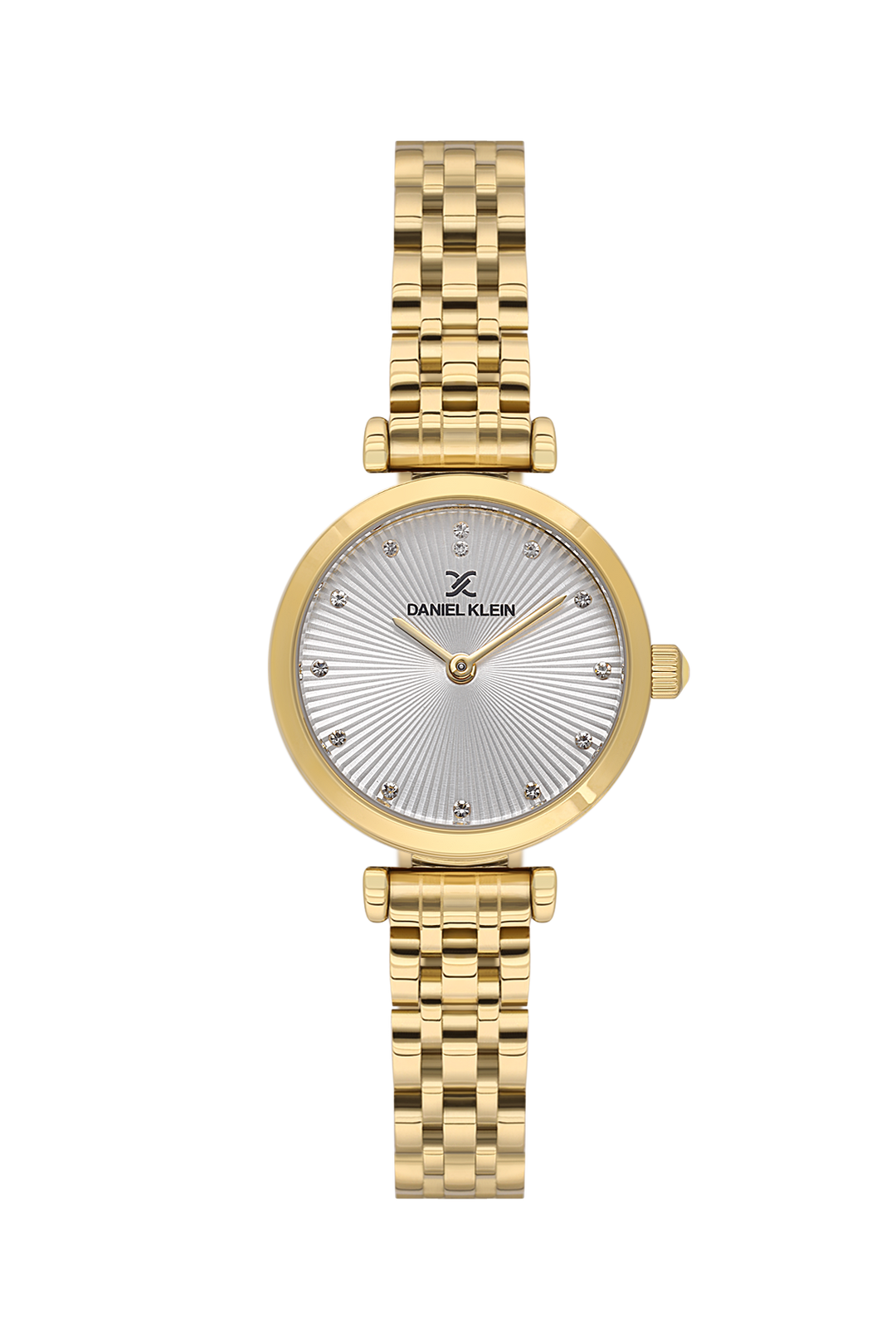 Gold Case & Silver Dial Watch - Gold
