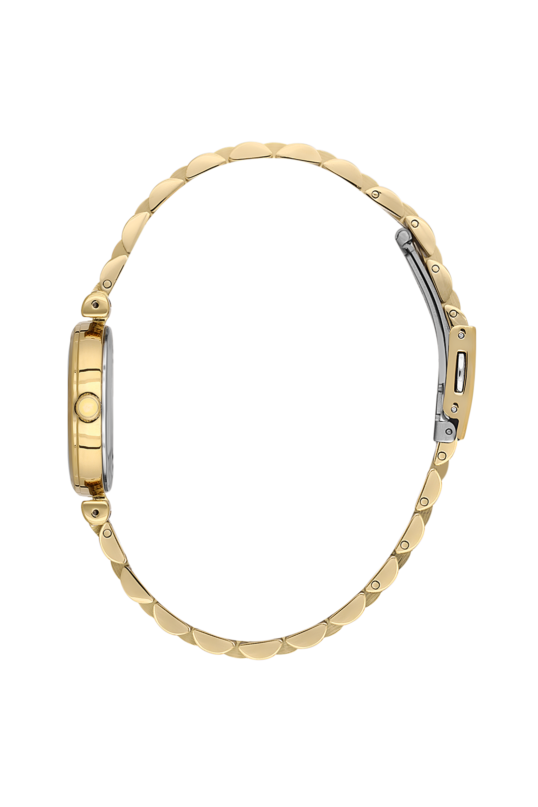 Gold Case & Silver Dial Watch - Gold