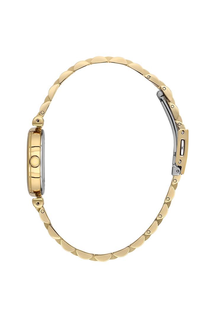Gold Case & Silver Dial Watch - Gold