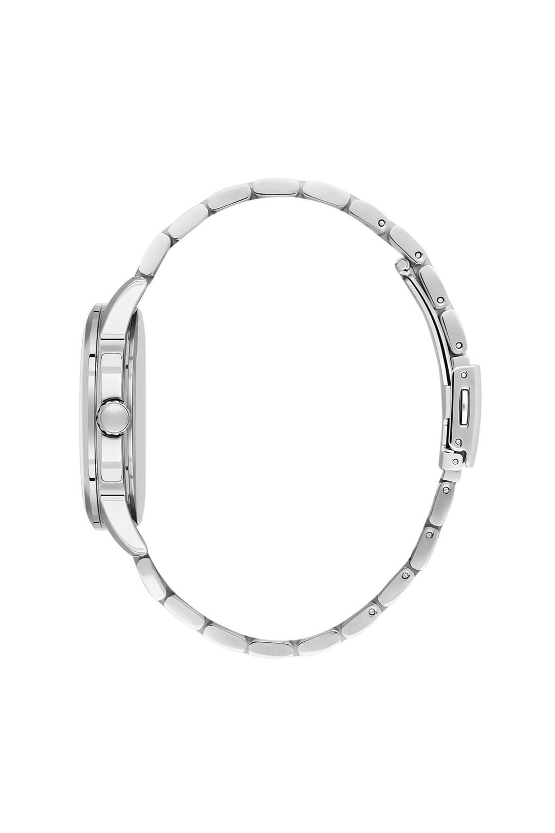 Stainless Steel Case Black Dial Bracelet Watch - Silver