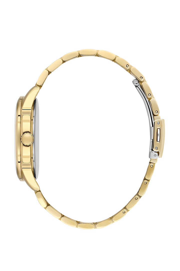 Gold Case & Black Dial Watch - Gold