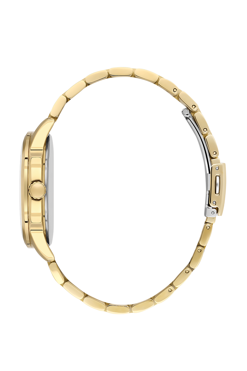 Gold Case & Black Dial Watch - Gold