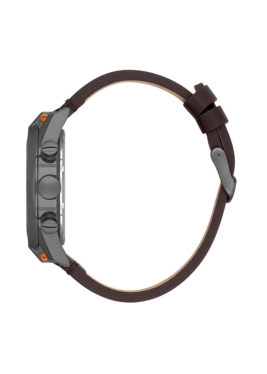 Gunmetal Case & Blue Dial With Brown Strap - Gunmetal