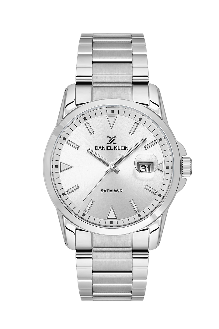 Stainless Steel Case & Silver Dial Watch With Stainless Steel Bracelet - Silver