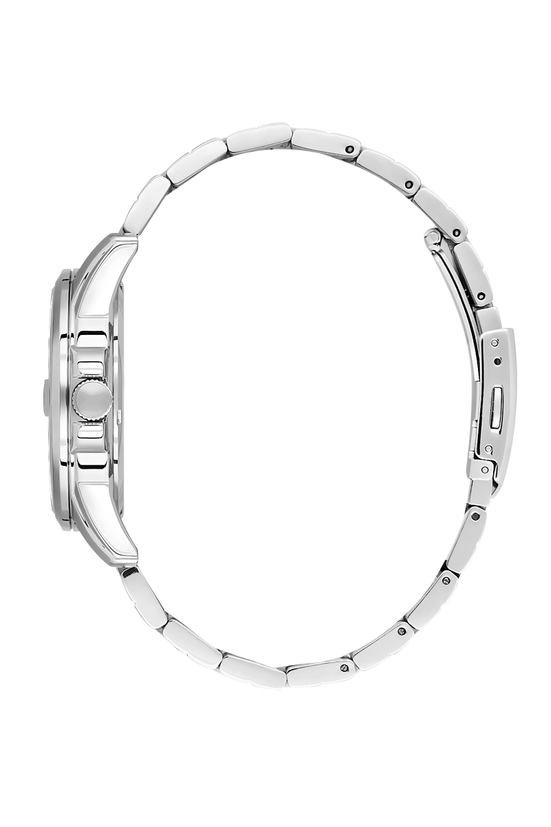 Stainless Steel Case & Silver Dial Watch With Stainless Steel Bracelet - Silver