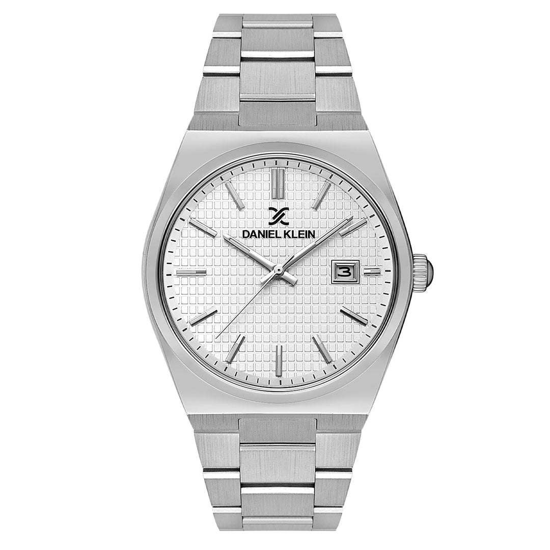 Gents Stainless Steel Case & White Dial Watch With Stainless Steel Bracelet