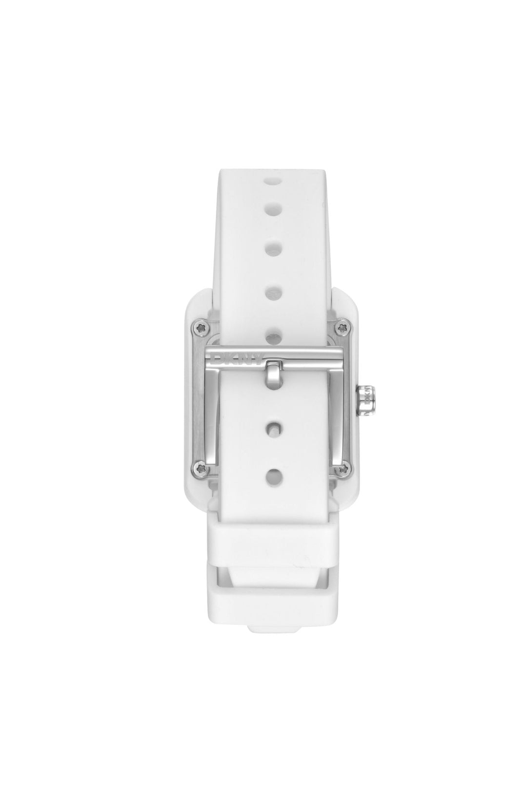 Iconic Square Case & White Dial Watch With Silicone Strap - White