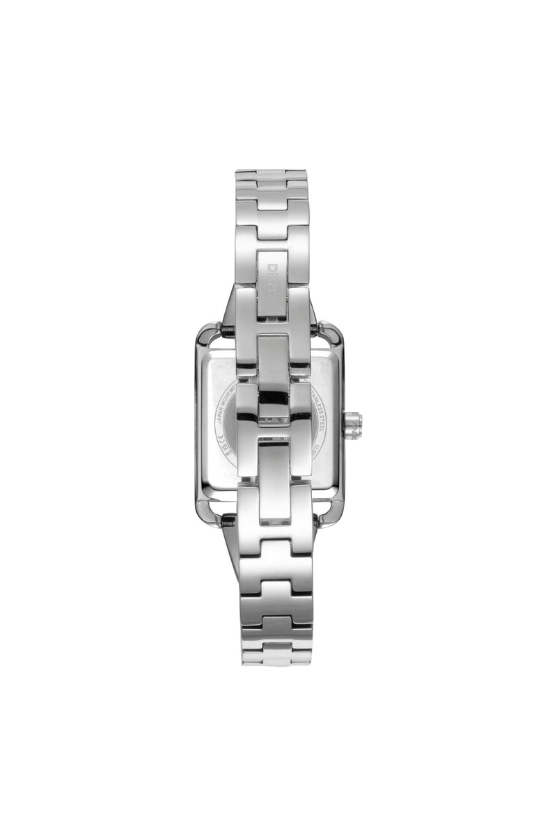Iconic Square Stainless Steel Case & Silver Dial Stainless Steel Bracelet Watch - Silver