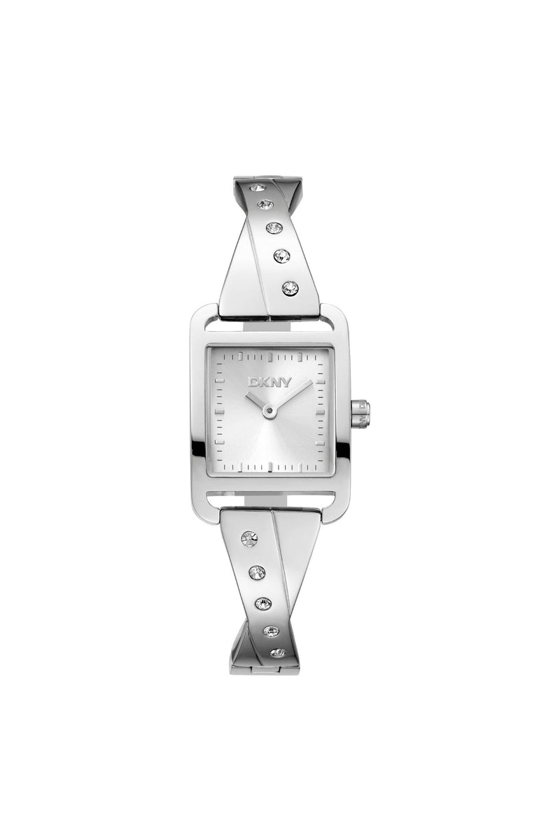 Iconic Square Stainless Steel Case & Silver Dial Stainless Steel Bracelet Watch - Silver
