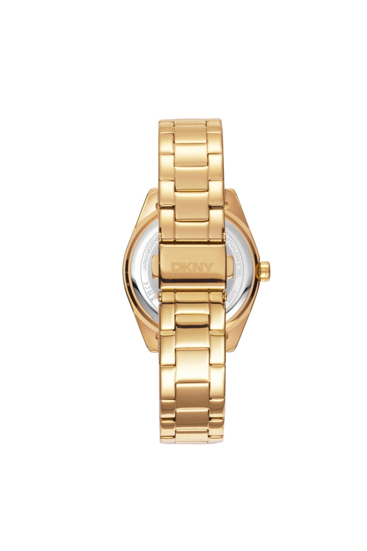 Logo Gold Case & Silver White Dial With Gold Bracelet - Gold