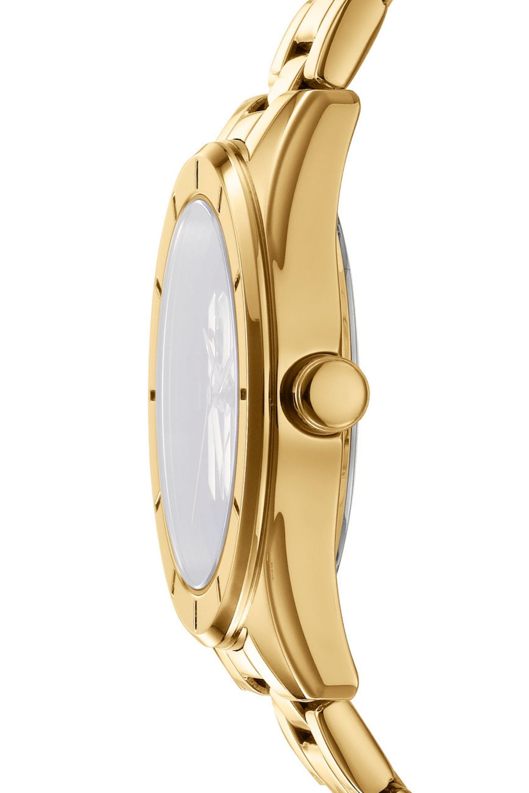 Logo Gold Case & Silver White Dial With Gold Bracelet - Gold