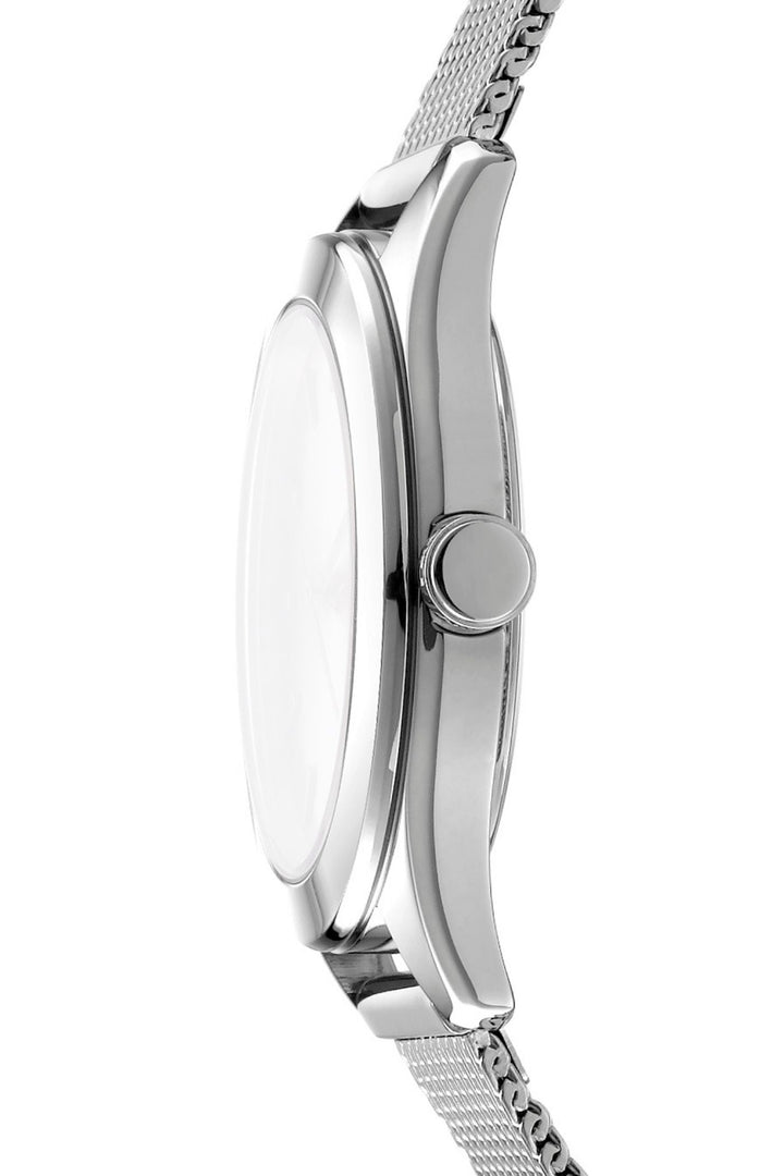 Everyday Stainless Steel Case & Silver Dial Watch With Mesh Bracelet - Silver