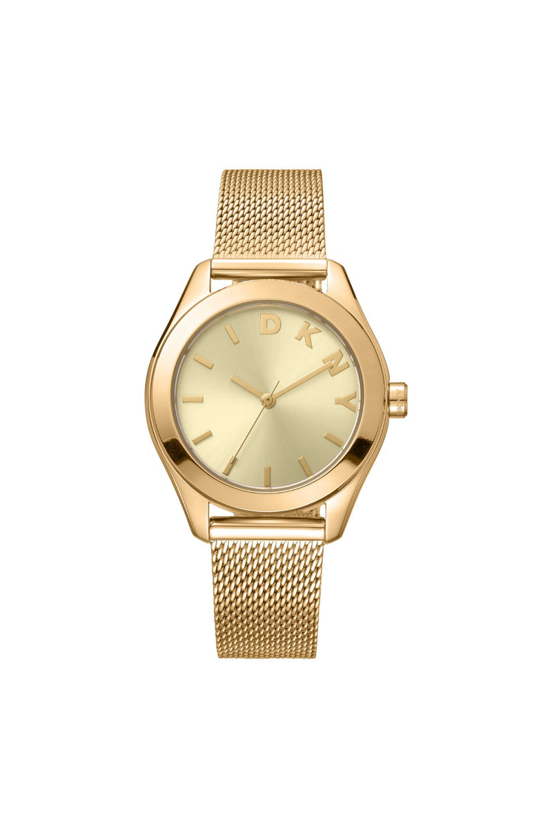 Everyday Gold Case & Dial Watch With Mesh Bracelet - Gold
