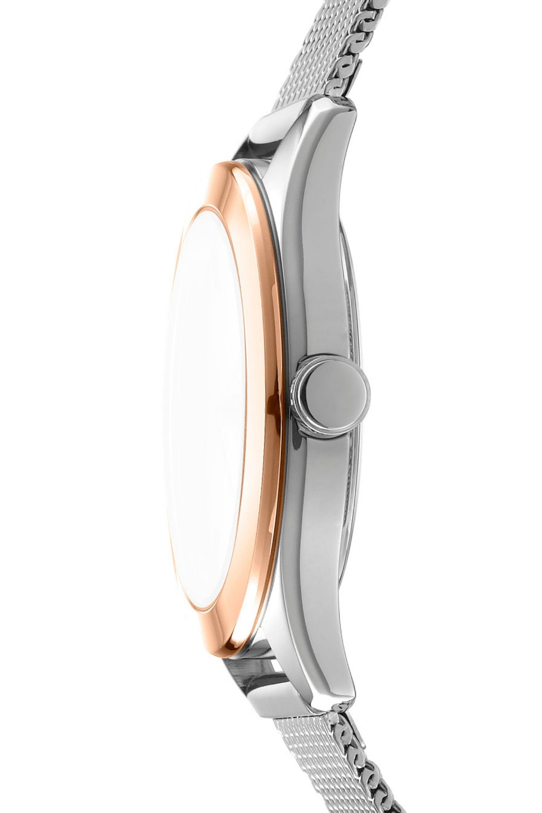 Everyday Rose Gold Case & Silver Dial Watch With Stainless Steel Mesh Bracelet - Silver