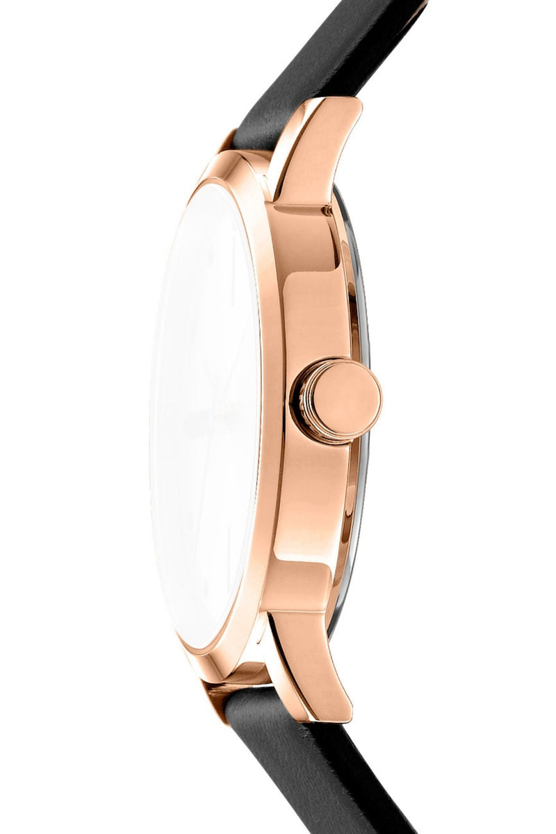 Urban Rose Gold Case & Black Date Dial Watch - Black