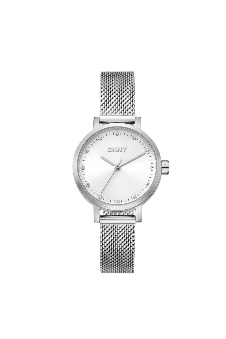 Urban Stainless Steel Case & Silver Stones Dial Watch With Mesh Bracelet - Silver
