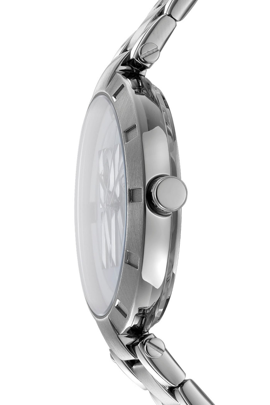 Logo Stainless Steel Case With Rose Gold Dial & Stainless Steel Bracelet - Silver