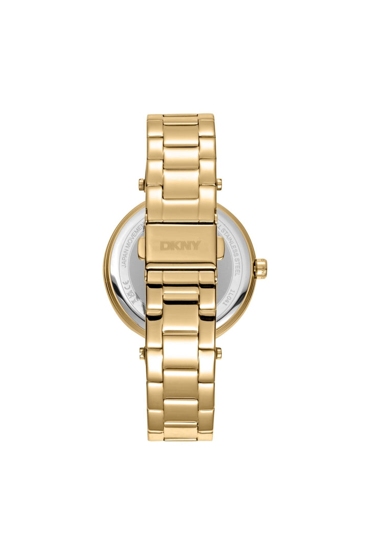 Logo Gold Case & Silver White Dial With Gold Bracelet - Gold