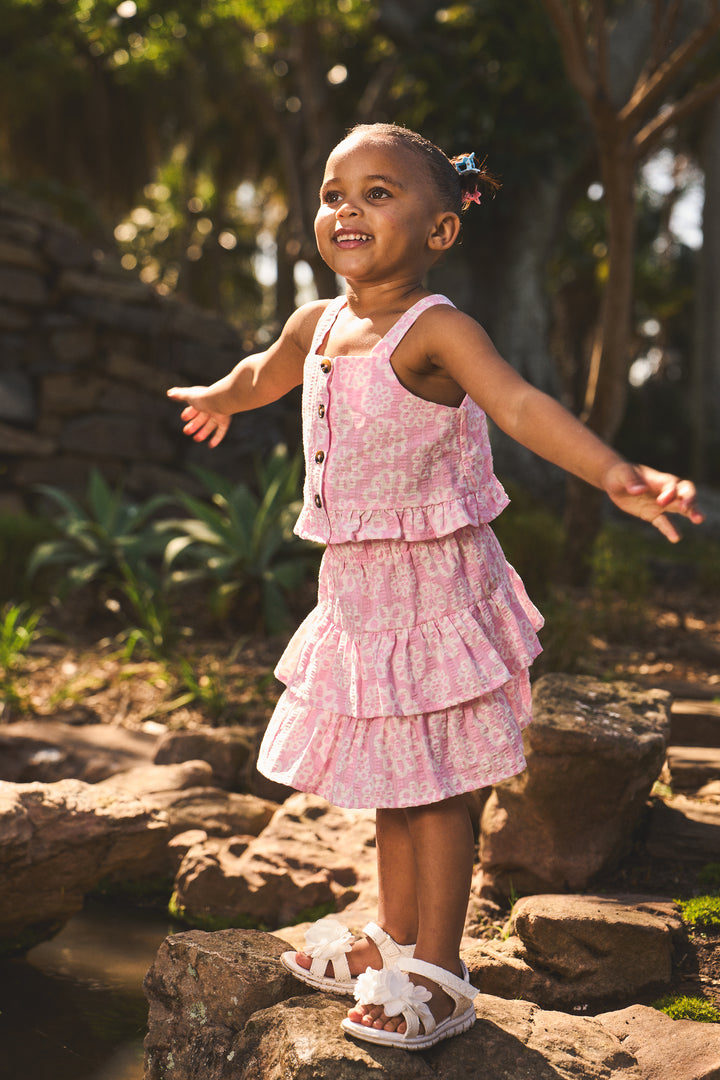 Pre-Girls Seersucker Rara Skirt - Pink