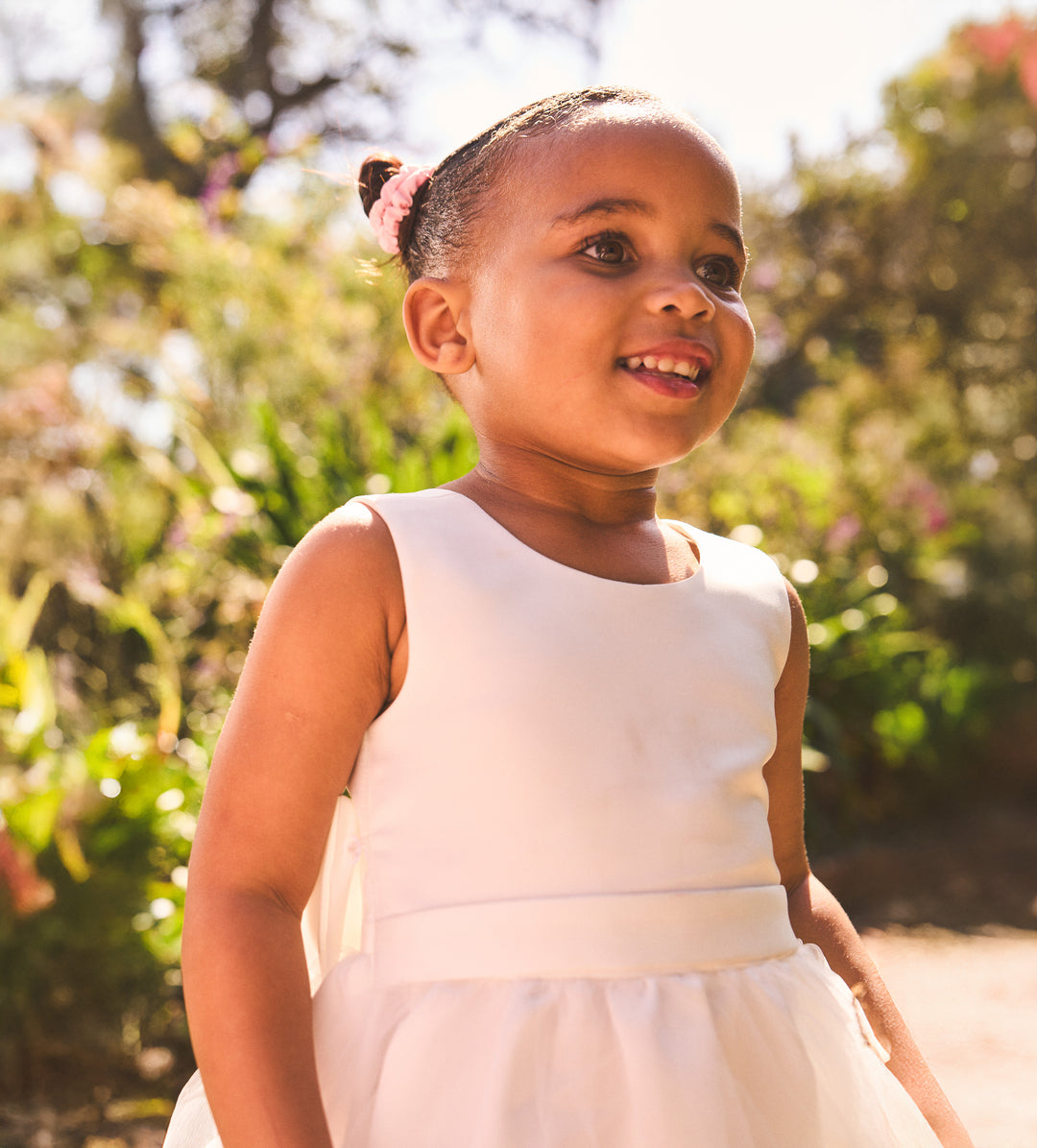 Pre-Girls Satin Occasion Dress - White