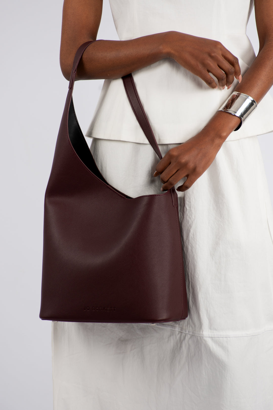 Lara Asymmetrical Tote Bag - Burgundy
