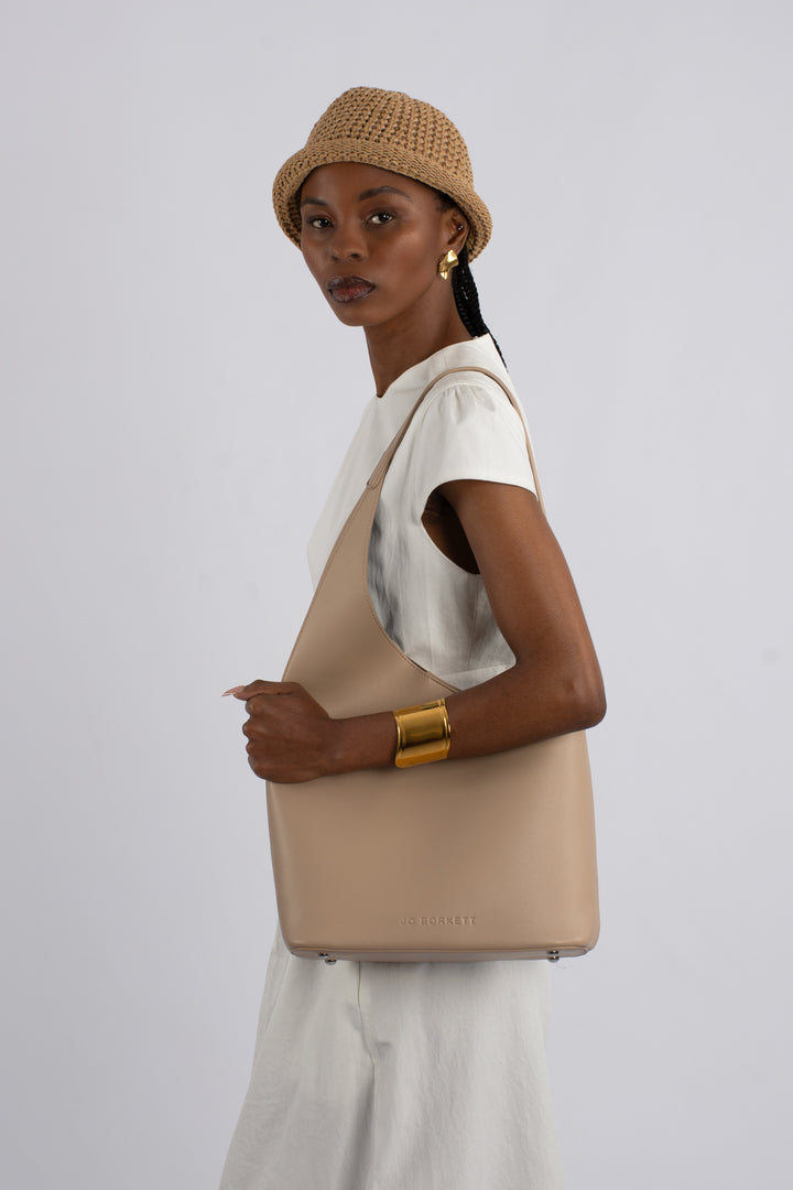 Lara Asymmetrical Tote Bag - Camel