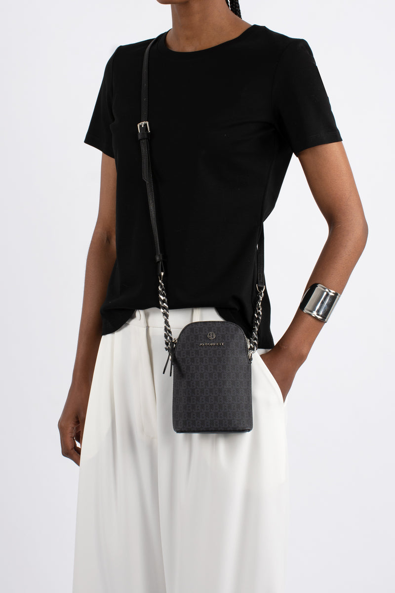 Alex Logo Crossbody Cellphone Pouch - Black