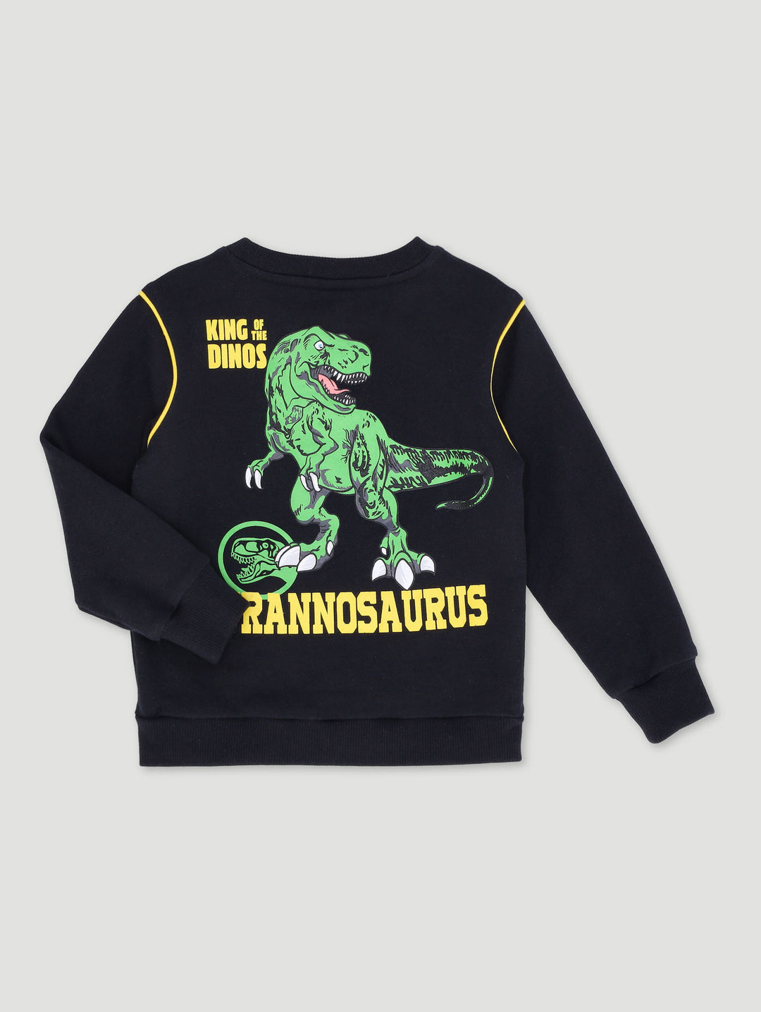 Pre-Boys Dino Pipped Crew Top - Black