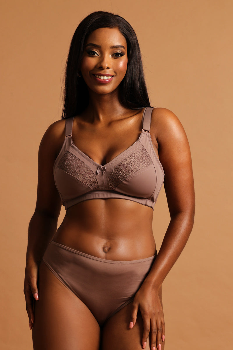 2 Pack M-Frame Total Support Bra - Mocha/Black